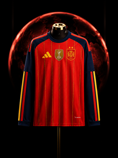 España Local Mundial 2026 DOS ESTRELLAS+ PARCHE CAMPEONES Manga Larga