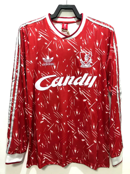 1989-1991 Retro Liverpool Local Manga Larga