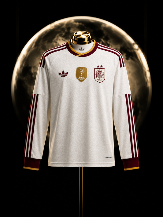España Visitante Mundial 2026 DOS ESTRELLAS+ PARCHE CAMPEONES Manga Larga