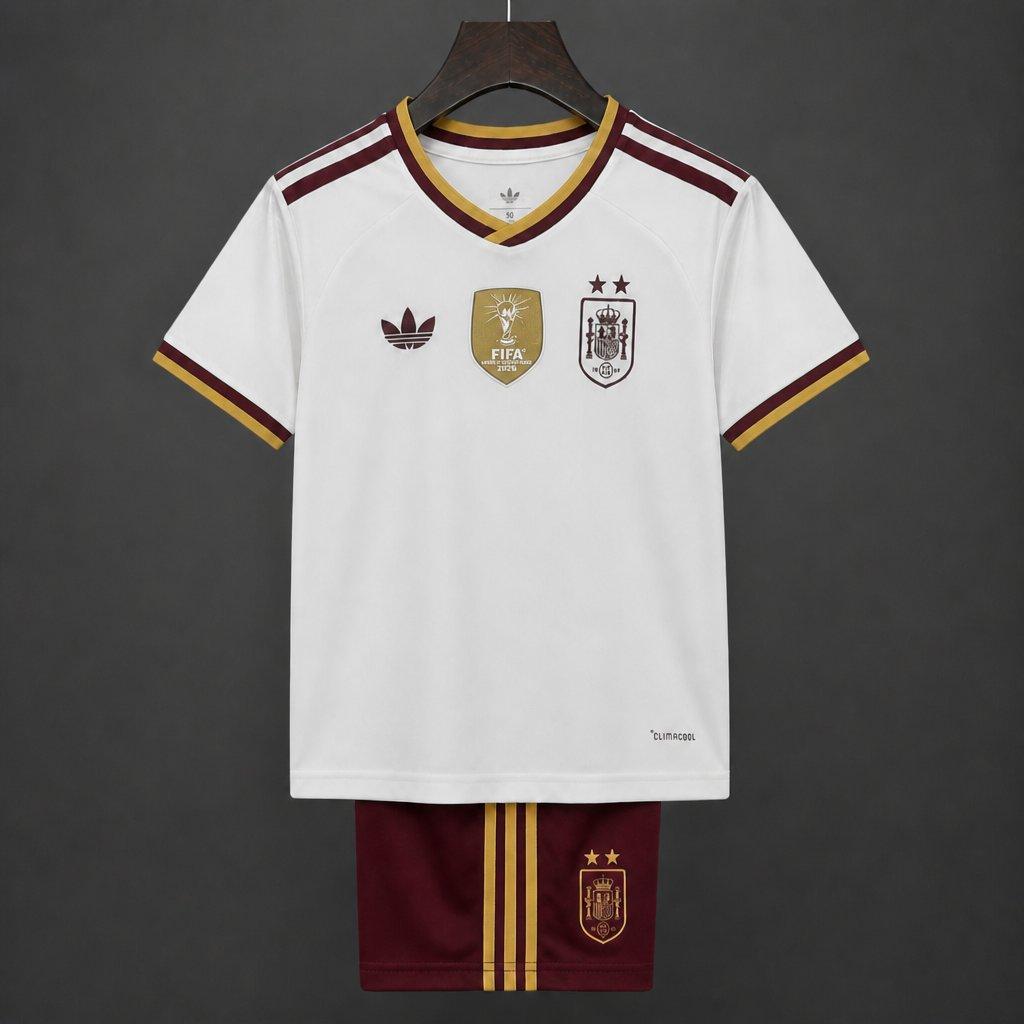 España Visitante Mundial 2026 DOS ESTRELLAS+ PARCHE CAMPEONES Niño